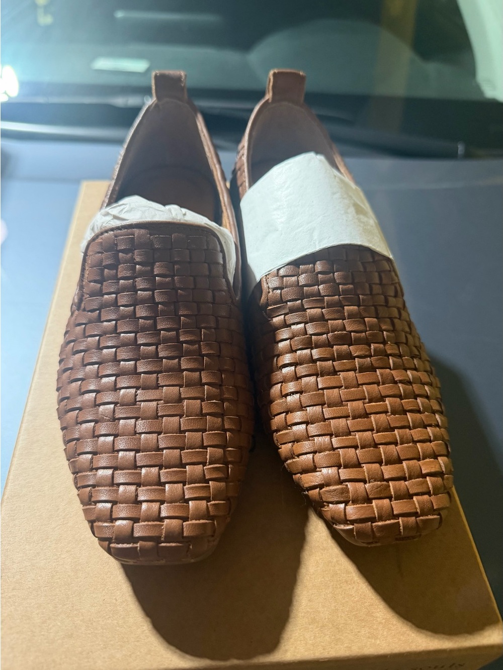 “New” Gentle Souls MORGAN Woven Slip-On Loafers in Brown size5